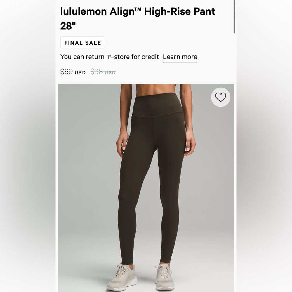 Lululemon Align High Rise legging 28” in lilac